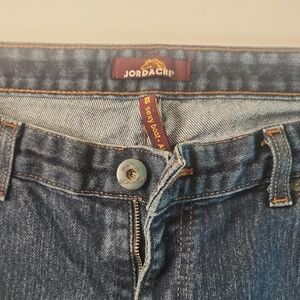 Jordache Creased Dark Blue Denim Pants. Hole Inside 1 Pocket.